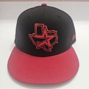 New Era Houston Astros Black Red 59Fifty Cooperstown Fitted Hat Cap Size 7 3/8